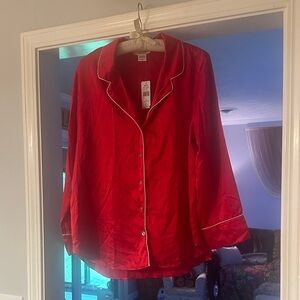 Natori Red Pajamas with White Trim